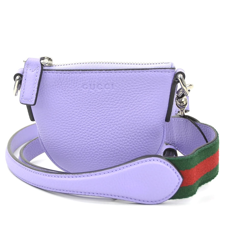 グッチ GUCCI ショルダーバッグ マイクロショルダー レザー パープル レディース 821831【中古】 56876k