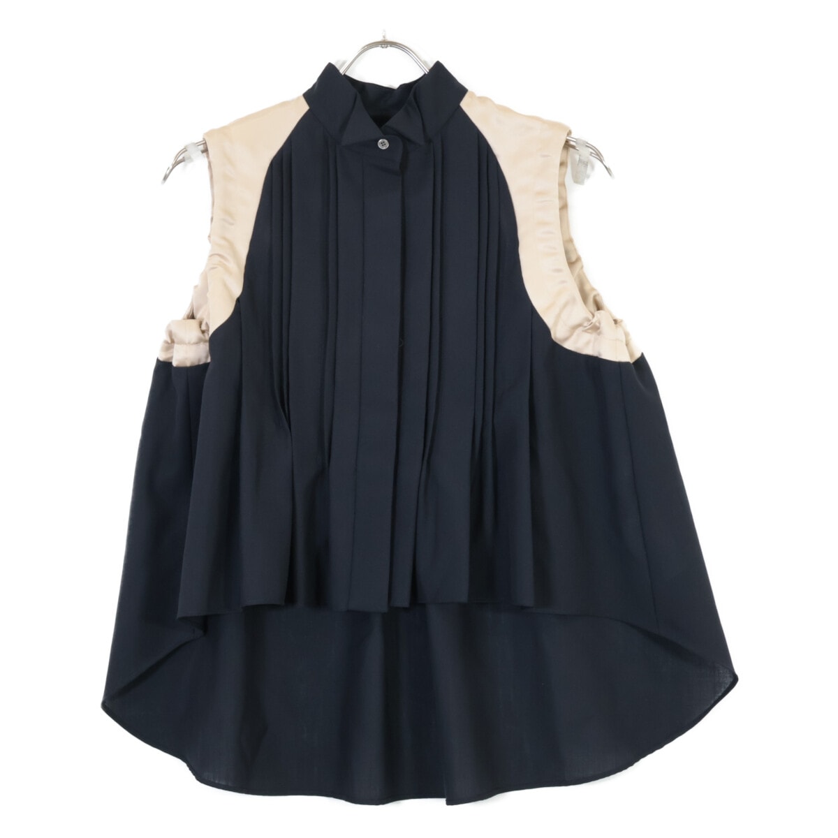 サカイ 22-06039 22SS ブラック Suiting Mix Shirt  ノースリーブシャツブラウス 1