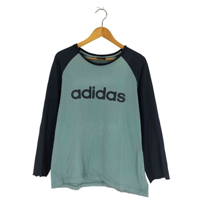 00s 万国旗タグ ロゴプリント ツートン ラグランロングスリーブTシャツ【1142993042472】