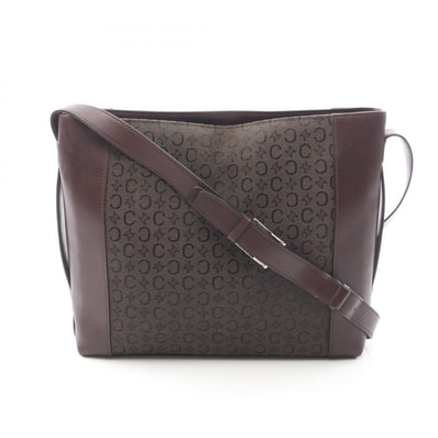 セリーヌ CELINE Cマカダム ショルダーバッグ バッグ キャンバス レザー レディース ブラウン系 【中古】