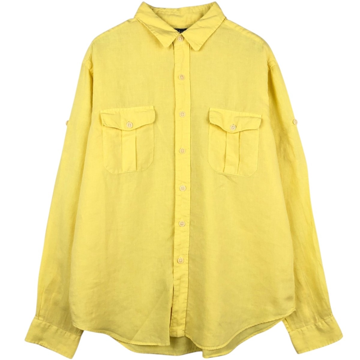 古着 ラルフローレン Ralph Lauren 長袖 リネンシャツ メンズXL相当/evb036009
