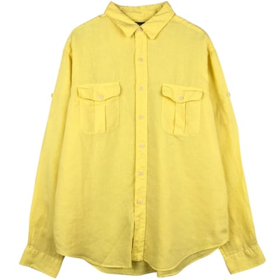 古着 ラルフローレン Ralph Lauren 長袖 リネンシャツ メンズXL相当/evb036009