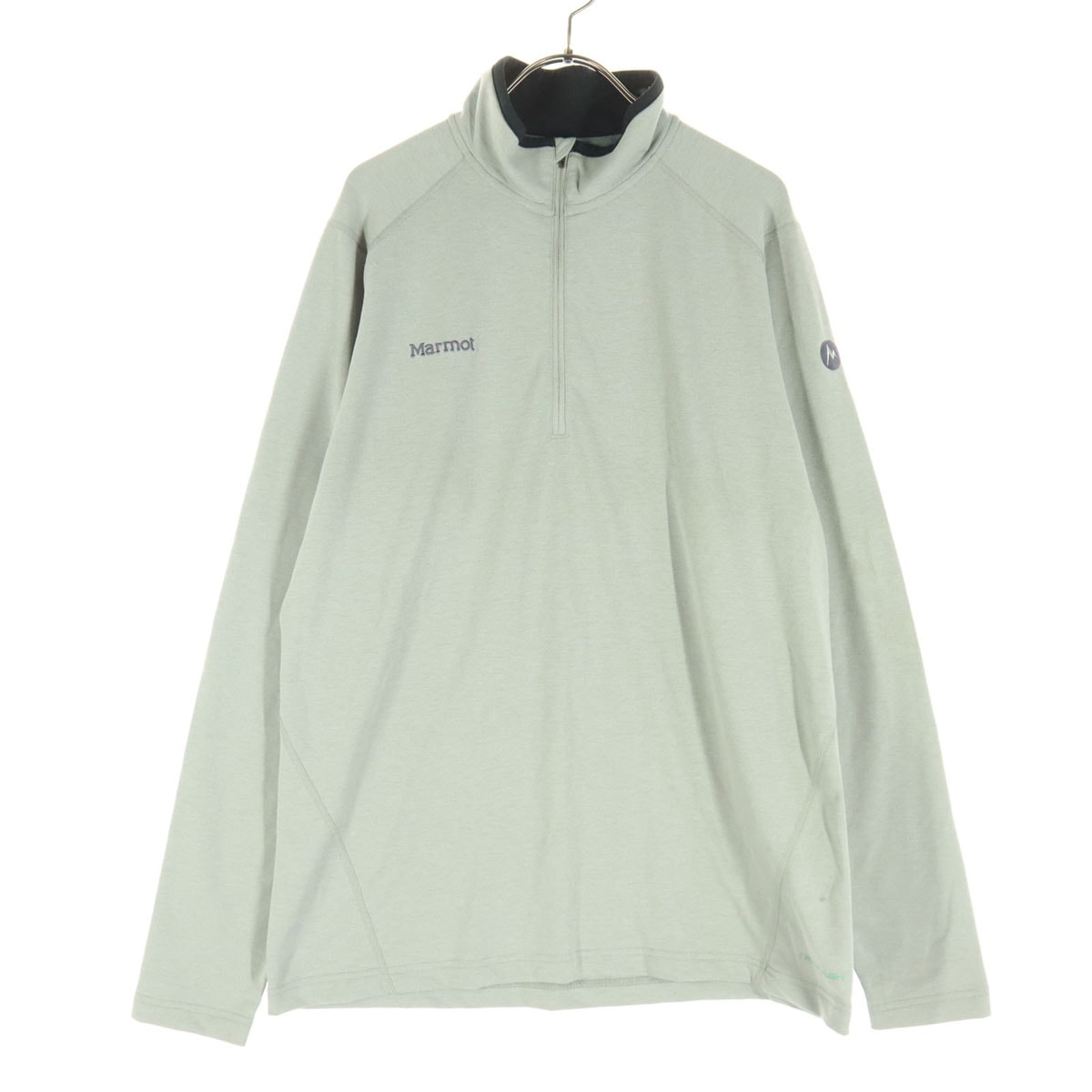 MARMOT マーモット ワンポイントロゴ 長袖 ハーフジップ Tシャツ XL グレー ロンT