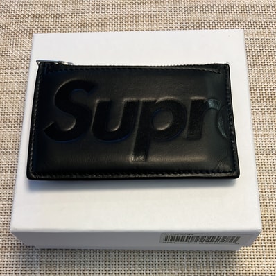Supreme Leather Zip Card Holder (25SS) "Black"