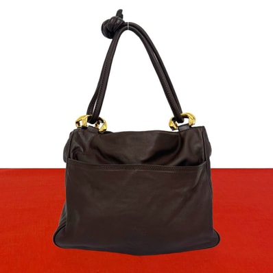 LOEWE ロエベ アナグラム ロゴ レザー ハンドバッグ ブラウン
34285
