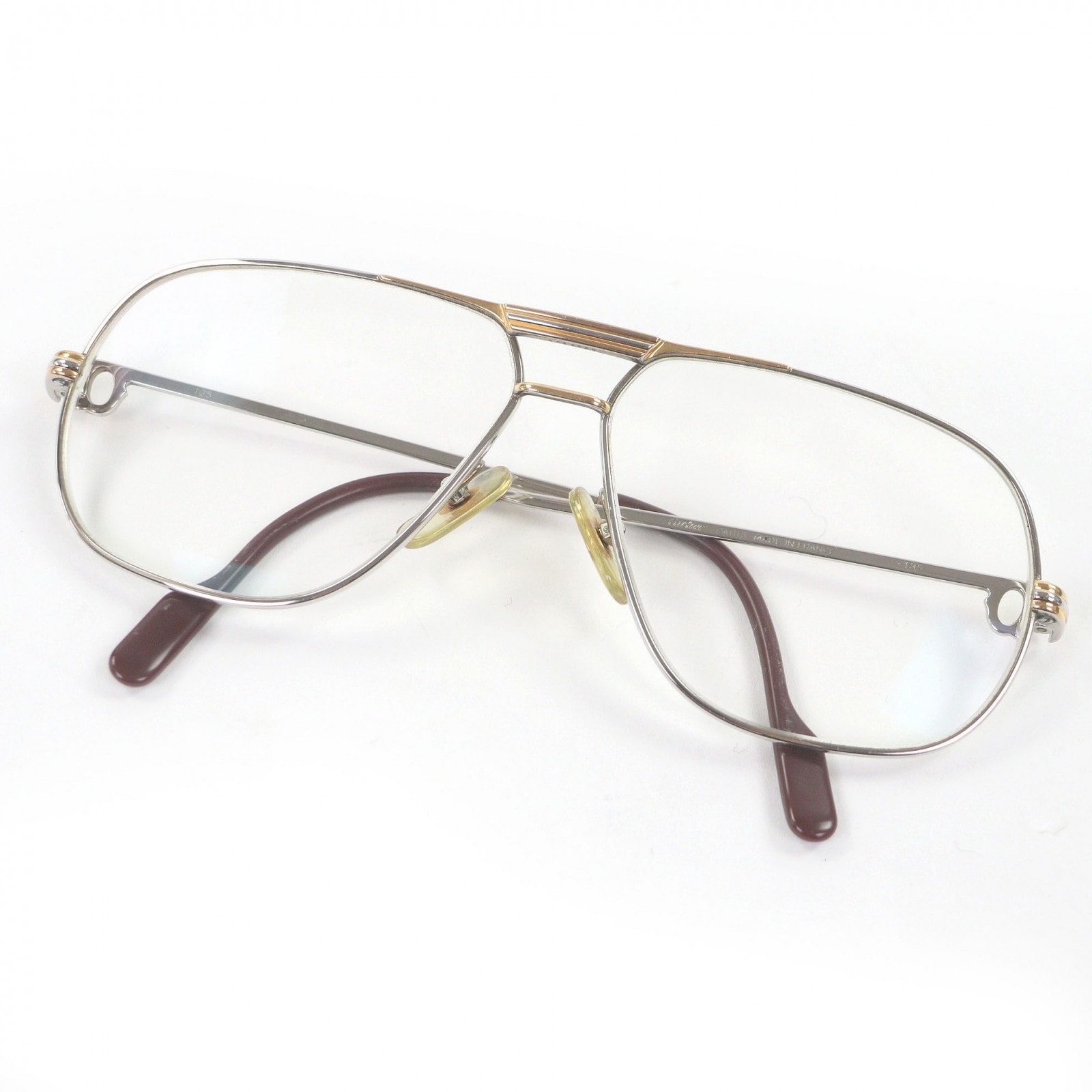 良品 カルティエ メガネ シルバー メンズ 59□12