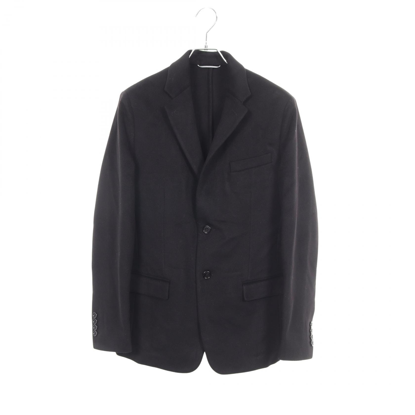 ディオール Dior ロゴ入りボタン シングル テーラードジャケット 衣料品 アウター カシミヤ メンズ ブラック系 【中古】