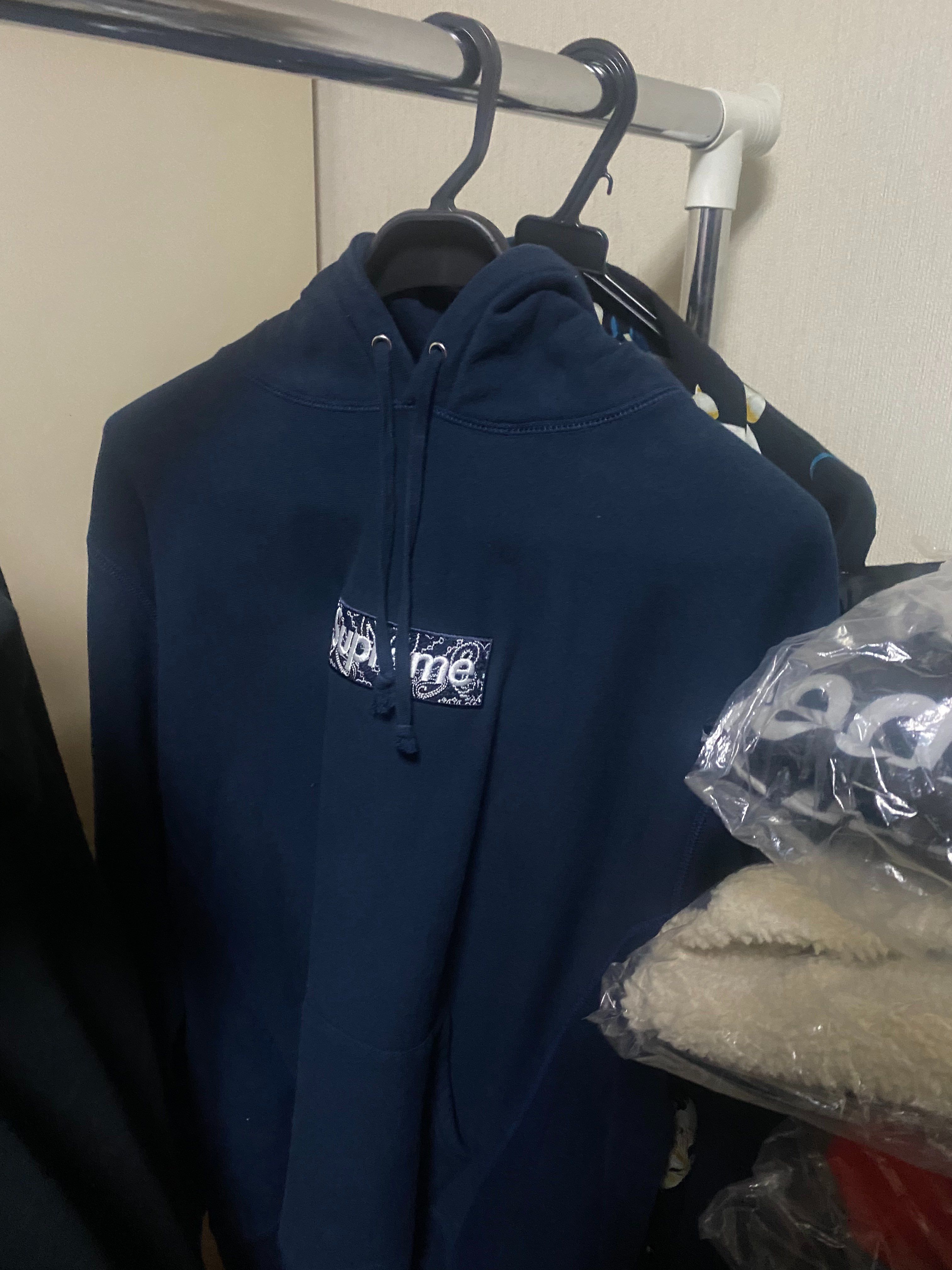 Supreme Bandana Box Logo Hooded Sweatshirt "Navy"