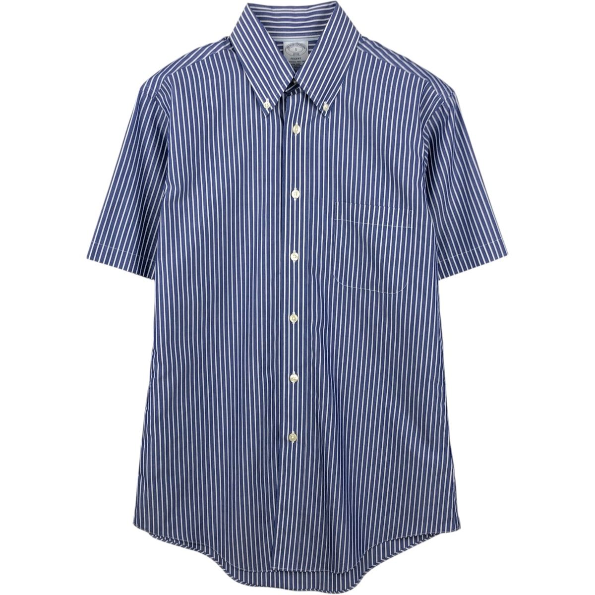 古着 ブルックスブラザーズ Brooks Brothers 1818 半袖ボタンダウンストライプシャツ メンズS相当/eaa641013
