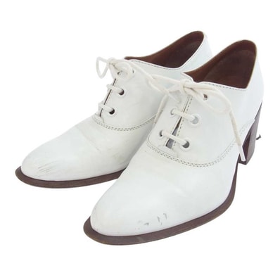 CELINE セリーヌ ブーツ レザー ドレス シューズ ホワイト系 37【中古】