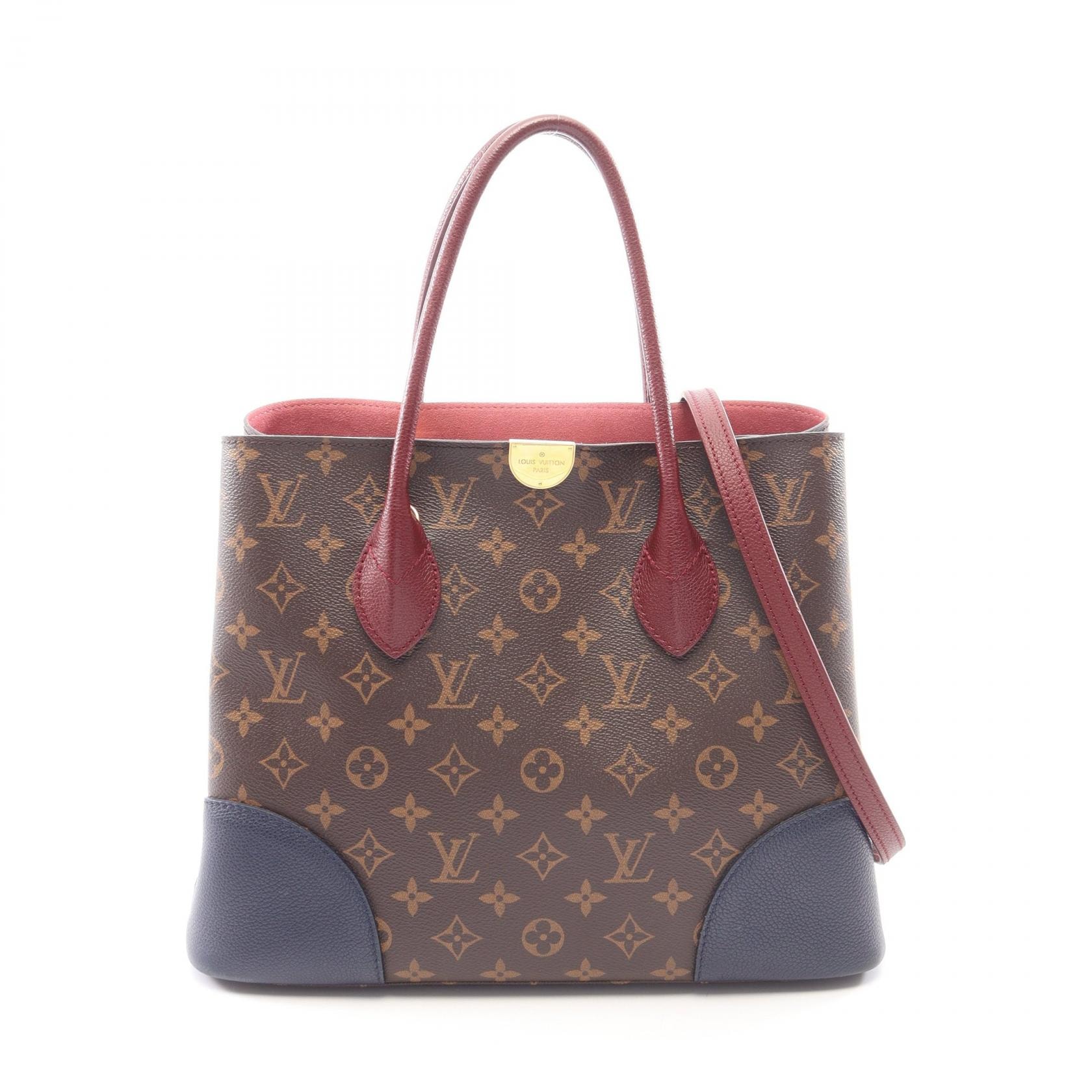 ルイ・ヴィトン LOUIS VUITTON フランドリン モノグラム ネイビー モーヴ 2WAY ハンドバッグ バッグ PVCコーティングキャンバス レザー ボルドー レディース ブラウン系 / ネイビー系 / ボルドー系 M43169 【中古】