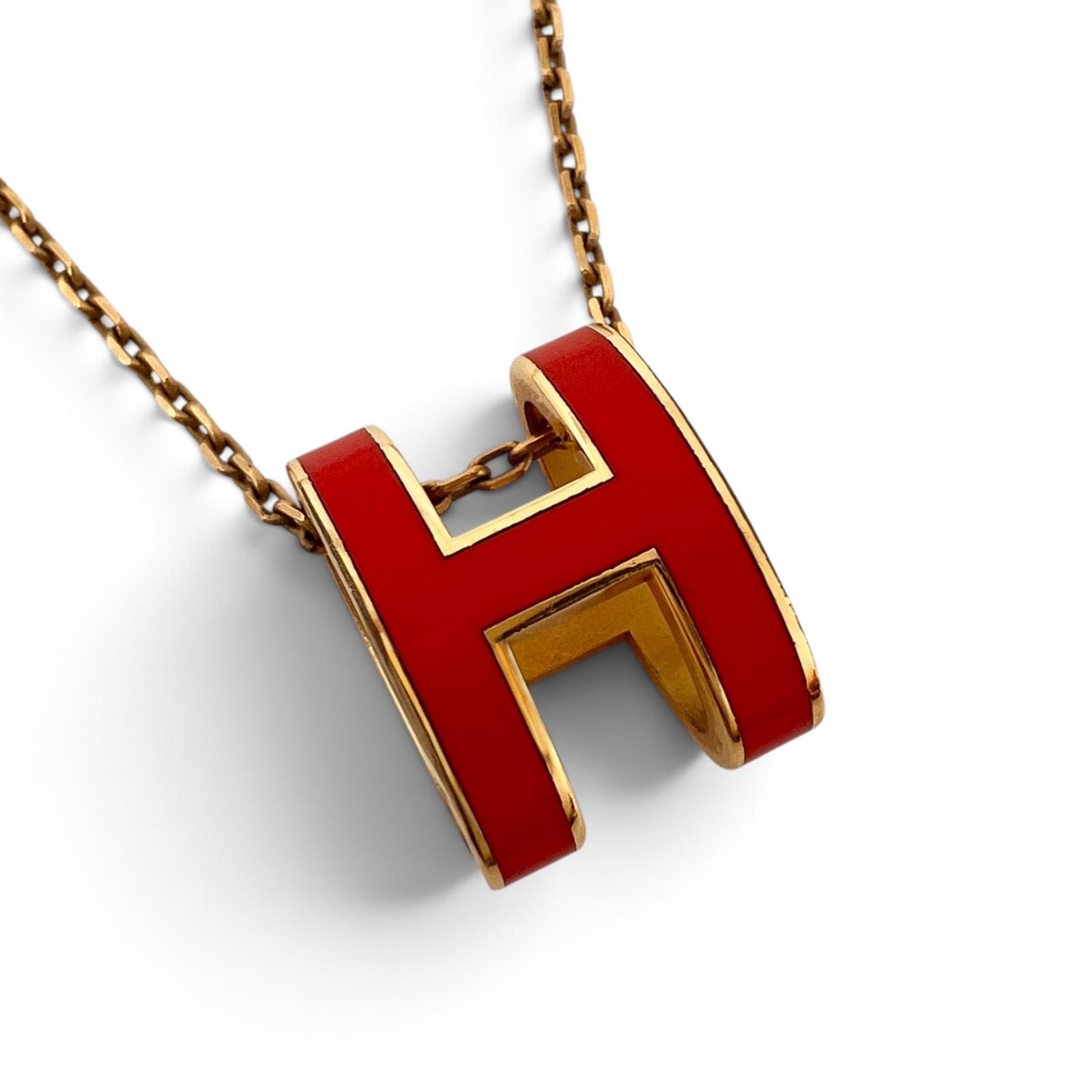 HERMES エルメス ミニ・ポップH H147992F ペンダントトップ メタル/ラッカー オレンジ レディース【中古】
