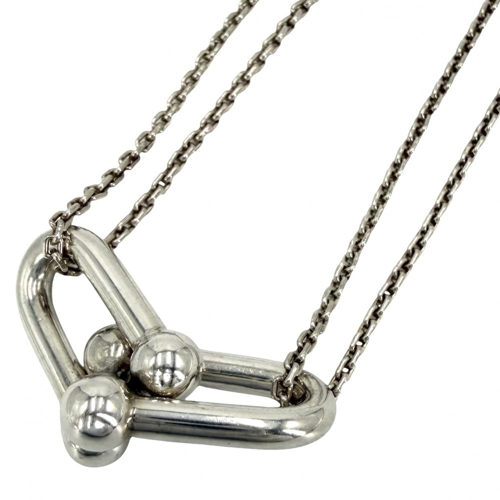 TIFFANY&Co. ティファニー ネックレス ハードウェア ダブル リンク ネックレス ジュエリー アクセサリー メンズ レディース シルバー925    ユニセックス 約12.2g【中古品】