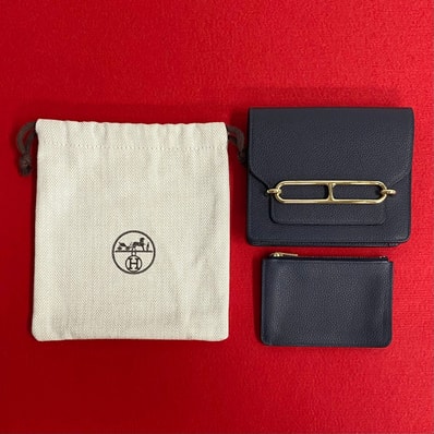 HERMES エルメス ロウリス ルリ スリム レザー 二つ折り財布 ネイビー
18438