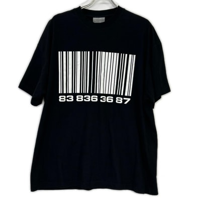 ヴェトモン 22SS ブラック バーコード Tシャツ 46
