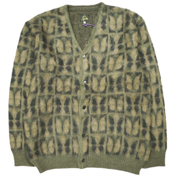 新品 Needles ニードルス 23AW 日本製 Mohair Cardigan - Papillon モヘアカーディガン パピヨン NS279 M Olive ニット セーター トップス g24405