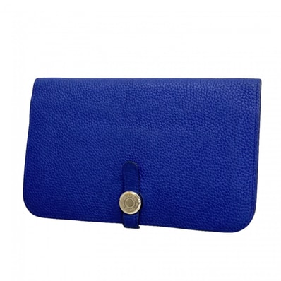 ★最終価格★SALE【6fa0821】エルメス 長財布 ドゴンGM トゴ ブルーエレクトリック シルバー金具 T刻印【中古】メンズ レディース ユニセックス