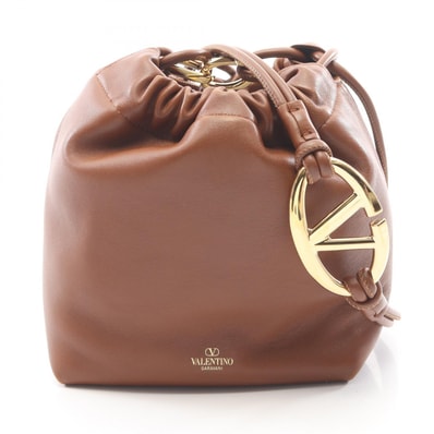 ヴァレンティノ・ガラヴァーニ Valentino Garavani プーフ ミニ バケットバッグ ショルダーバッグ バッグ レザー レディース ブラウン系 4W0P0AC3ZFJ0NO 【中古】