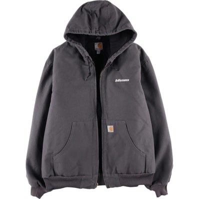 訳あり特価 古着 カーハート Carhartt アクティブジャケット 中綿入り ダックフルジップパーカー USA製 メンズXL相当/eaa495470