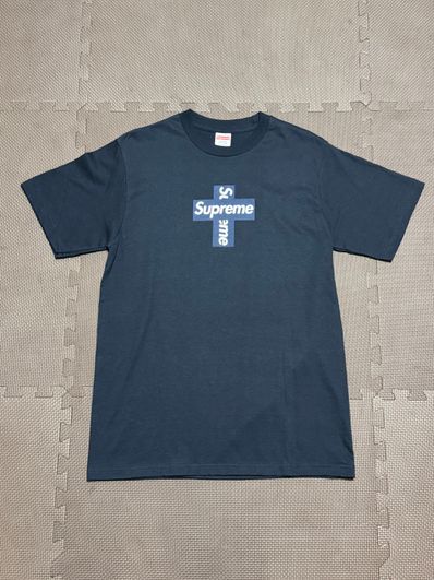 Supreme Cross Box Logo Tee "Navy"