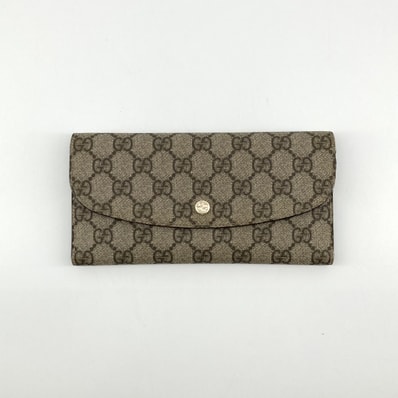GUCCI(グッチ) GGスプリーム 256926 長財布 グレージュ