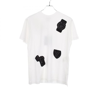 ルイ・ヴィトン LOUIS VUITTON パッチ付き クルーネック 半袖Tシャツ 衣料品 トップス コットン レディース ホワイト系 RW192W JG2 FHTB03 【中古】