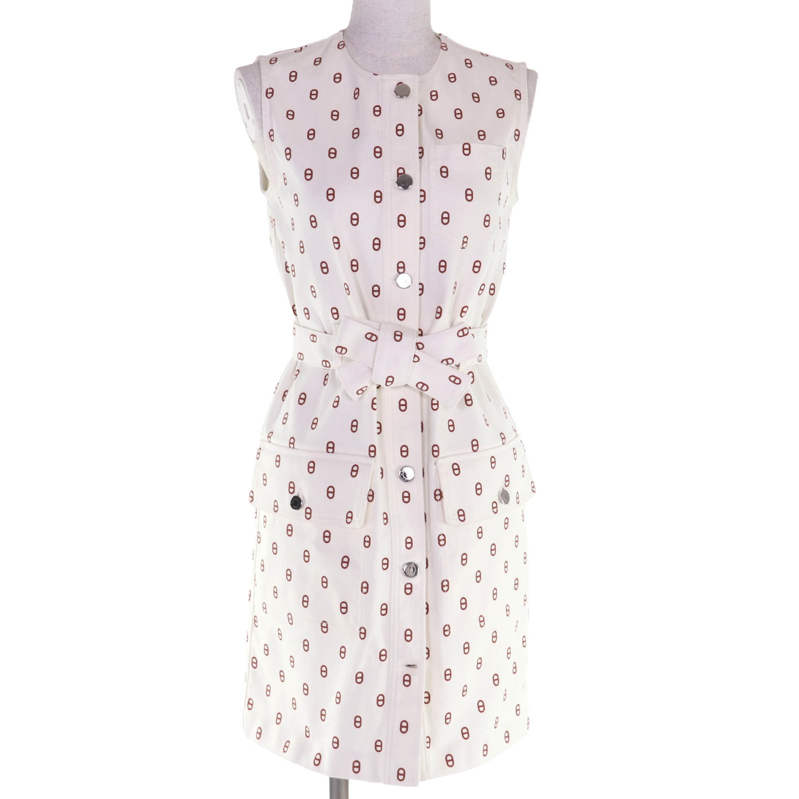 極美品 エルメス ワンピース ホワイト レディース 34 4E0552D3