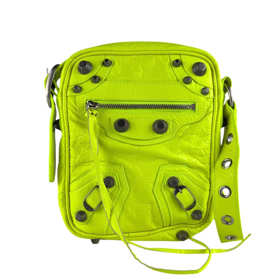 バレンシアガ BALENCIAGA ショルダーバッグ ル カゴール レザー ネオンイエロー ユニセックス 719065【中古】 z9516
