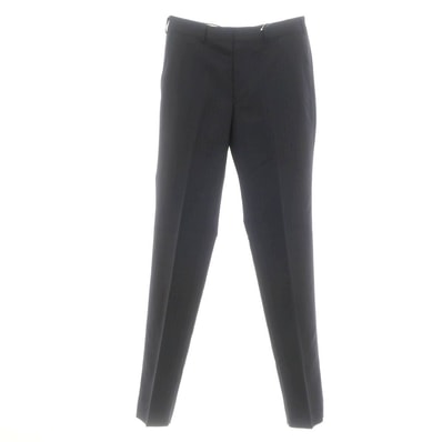 【中古】コムデギャルソン オムドゥ COMME des GARCONS HOMME DEUX 2023年秋冬 ウール ストライプ ドレススラックスパンツ ダークネイビー【サイズM】【メンズ】
