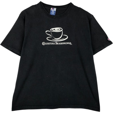 古着 90年代 チャンピオン Champion AUTHENTIC ATHLETIC APPAREL CELESTIAL SEASONINGS アドバタイジングTシャツ メンズM相当 ヴィンテージ/eaa623349