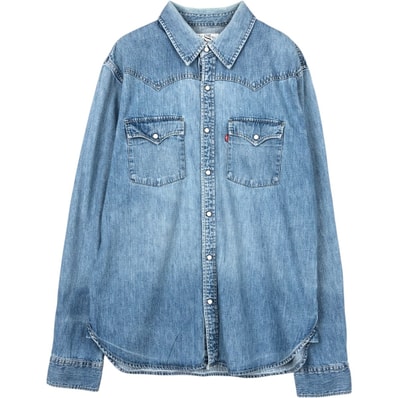 古着 リーバイス Levi's 長袖 デニムウエスタンシャツ メンズL相当/eaa666282