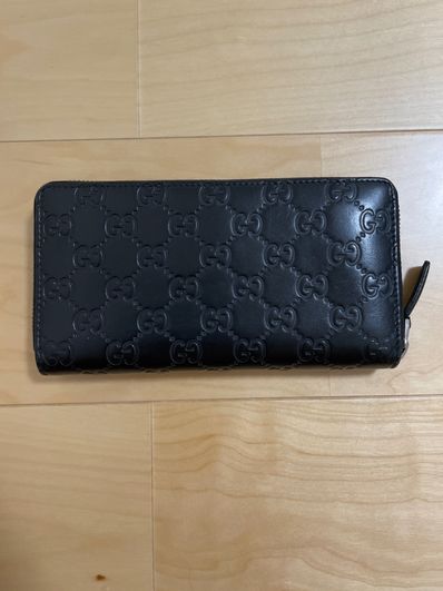 GUCCI GG Cima Round Zip Wallet "Black"