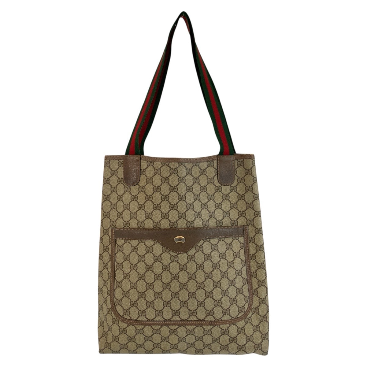 美品 GUCCI グッチ ヴィンテージ シェリーライン ベージュ GGスプリームキャンバス レザー/ トートバッグ ショルダーバッグ 601393 【中古】