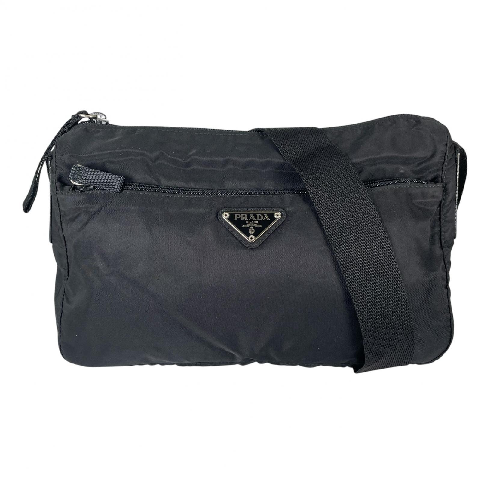PRADA プラダ 三角ロゴ ショルダーバッグ ナイロン ブラック レディース【中古】