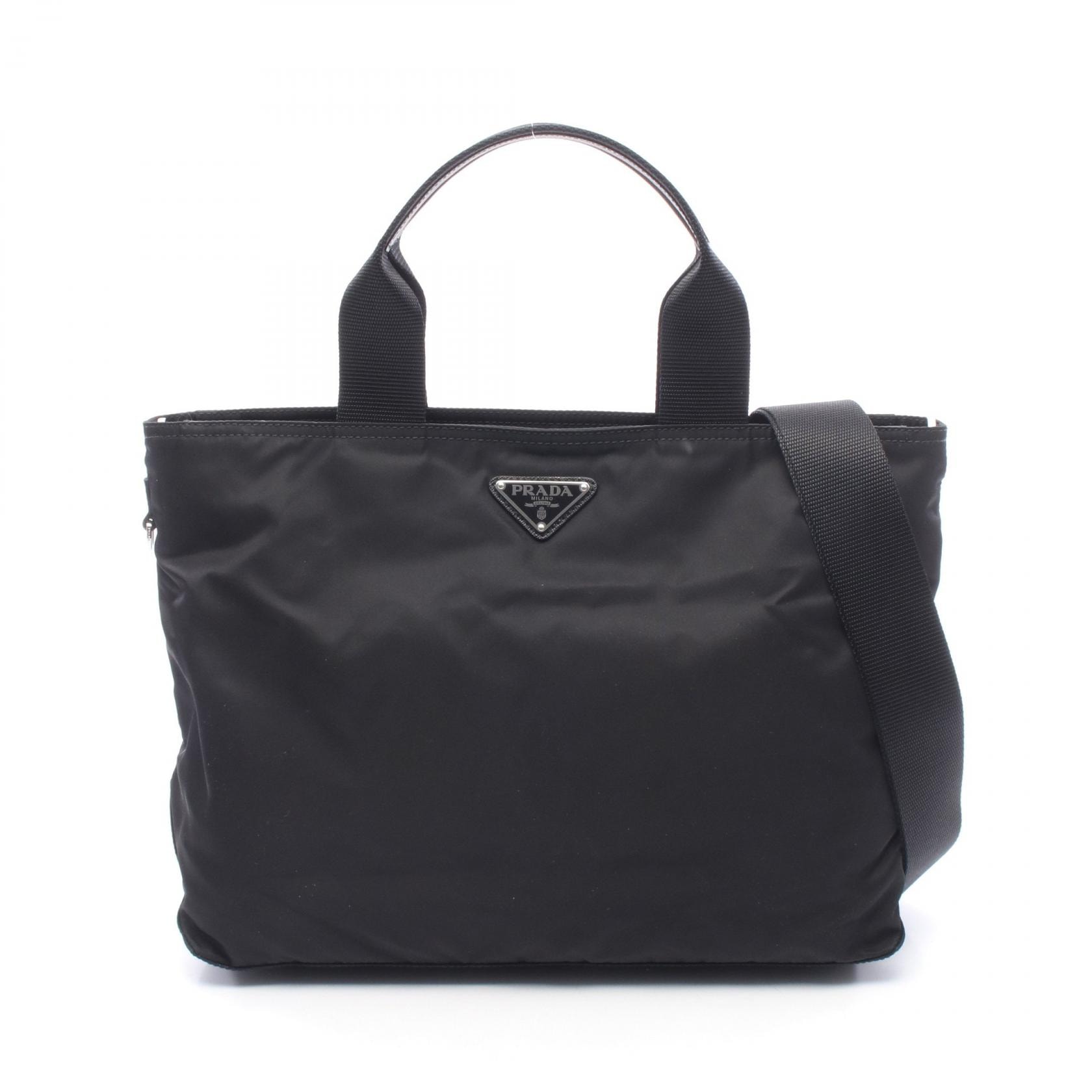プラダ PRADA VELA 2WAY ハンドバッグ バッグ ナイロン レディース ブラック系 【中古】