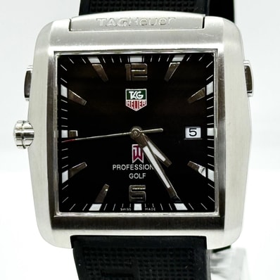 TAG HEUER タグホイヤー プロフェッショナル ゴルフ WAE1110 ブラック QZ メンズ 腕時計 訳あり