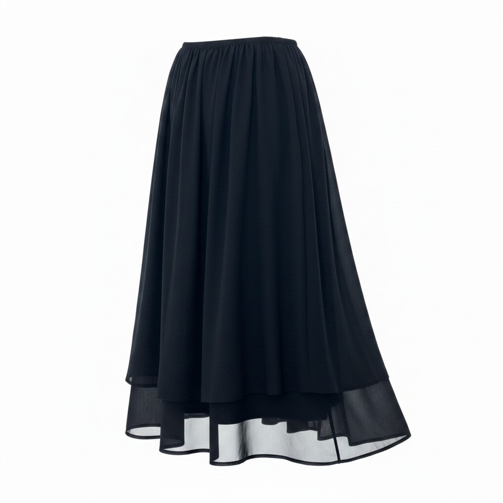 COMME des GARCONS コムデギャルソン COMME des GARCONS GIRL 変形スカート ブラック ポリエステル シフォンスカート A3-00423 【中古】