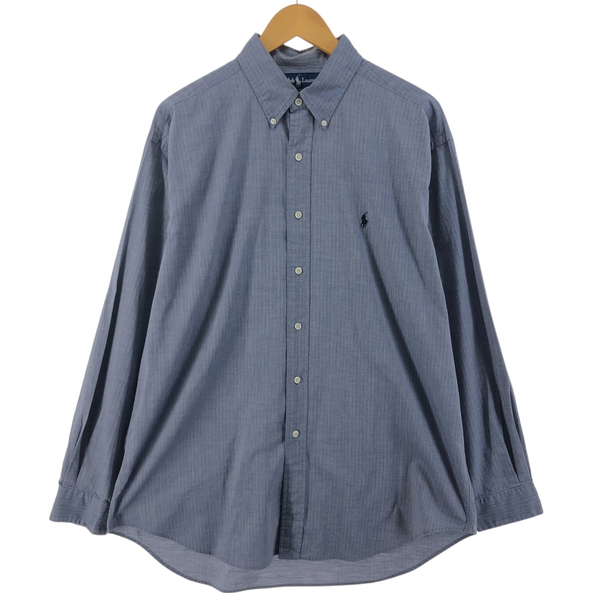 古着 ラルフローレン Ralph Lauren BLAKE ヘリンボーン 長袖 ボタンダウンシャツ メンズL相当/eaa526291
