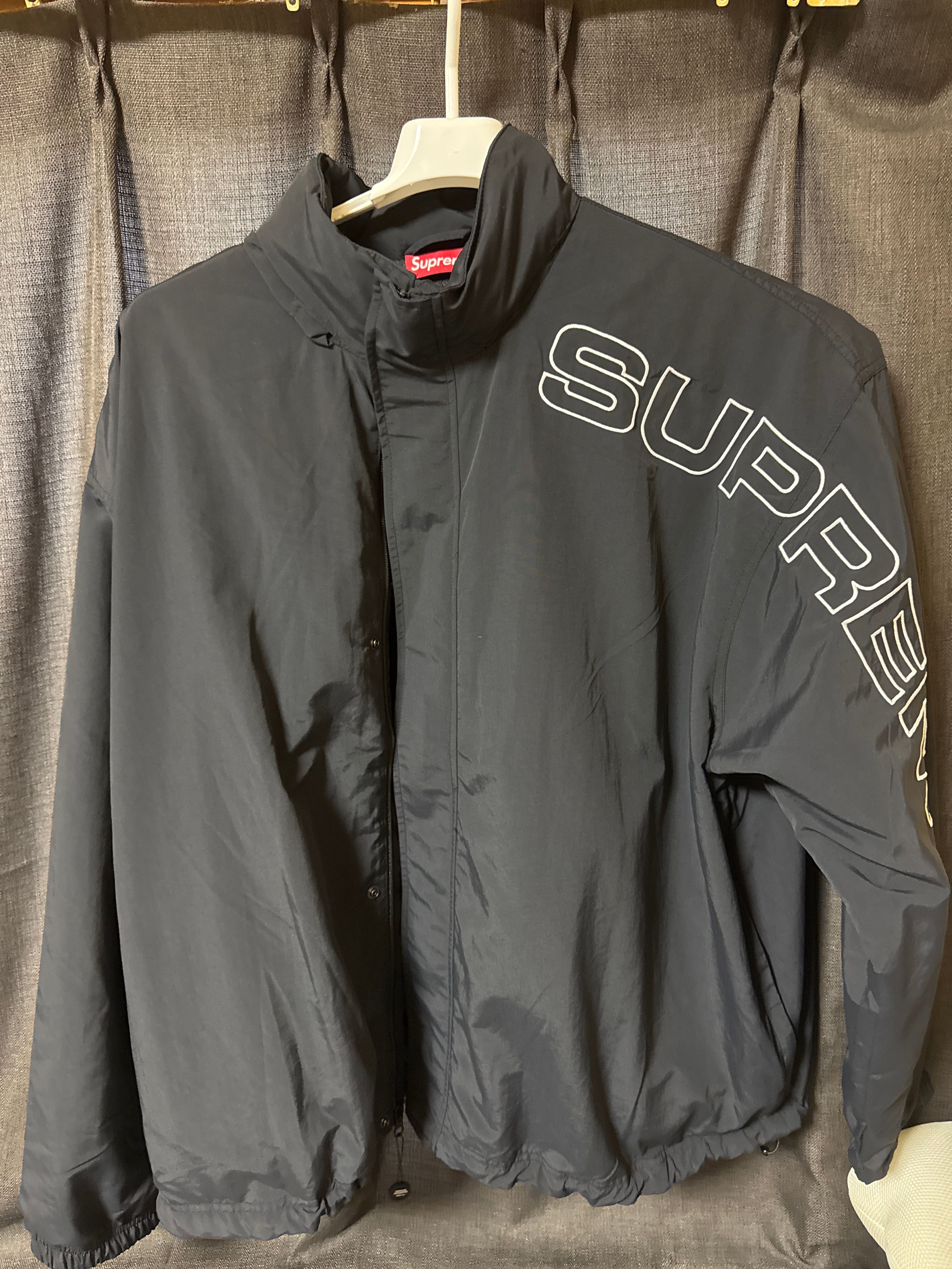 Supreme Spellout Embroidered Track Jacket "Black"