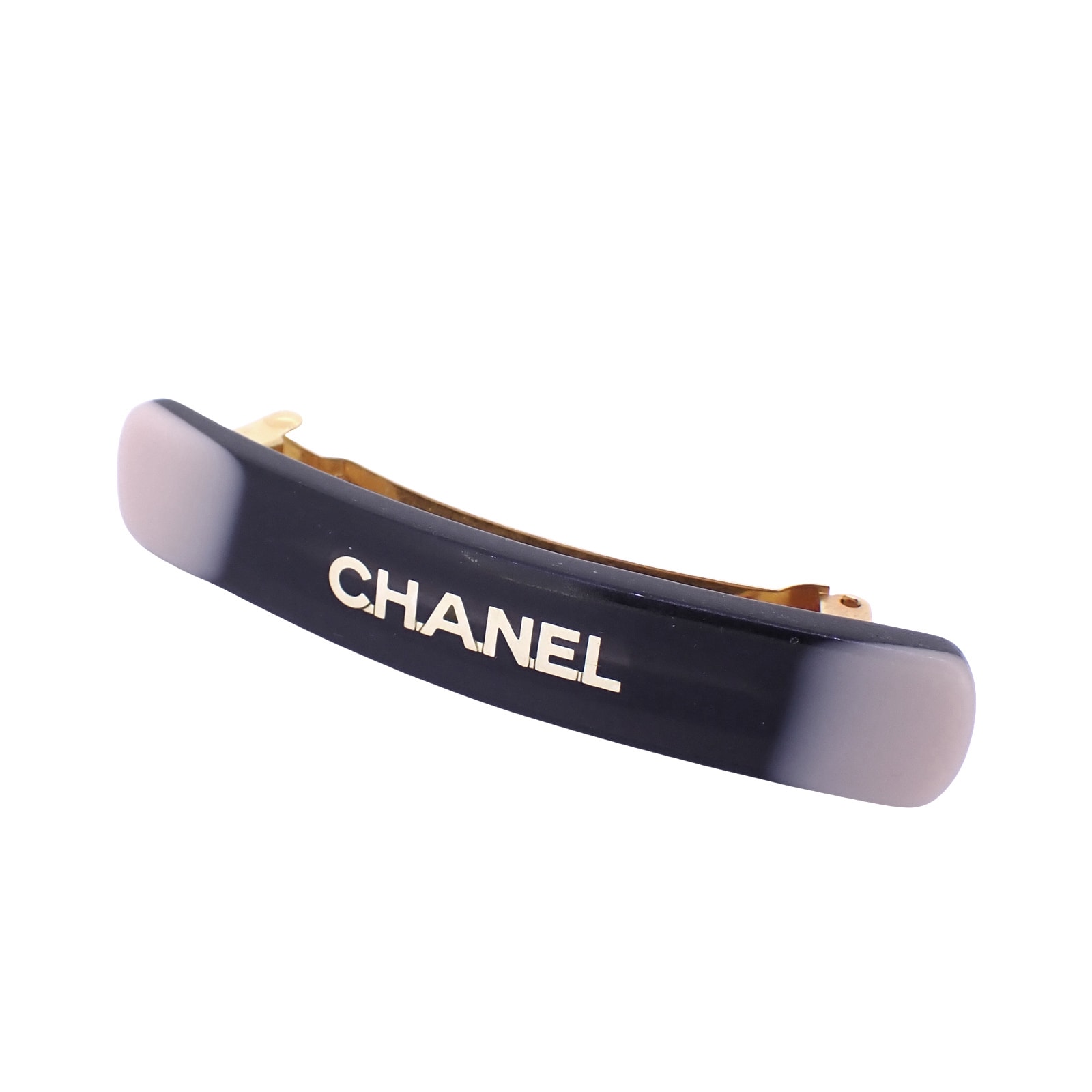 CHANEL シャネル  ロゴ グラデーション ピンク×ブラック  01A  レジン  マルチカラー  レディース バレッタ