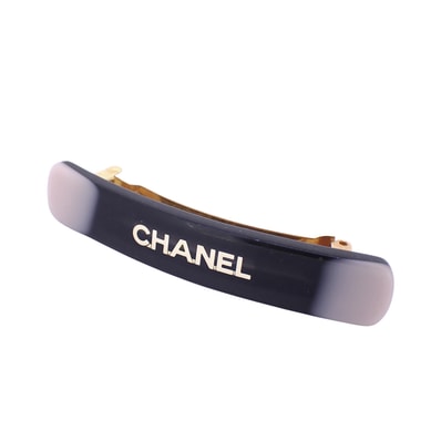 CHANEL シャネル ロゴ グラデーション ピンク×ブラック 01A レジン マルチカラー レディース バレッタ