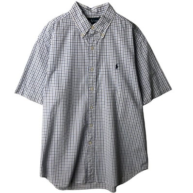 古着 ラルフローレン Ralph Lauren POLO RALPH LAUREN CLASSIC FIT ギンガムチェック 半袖 ボタンダウン チェックシャツ メンズL相当/eaa637735