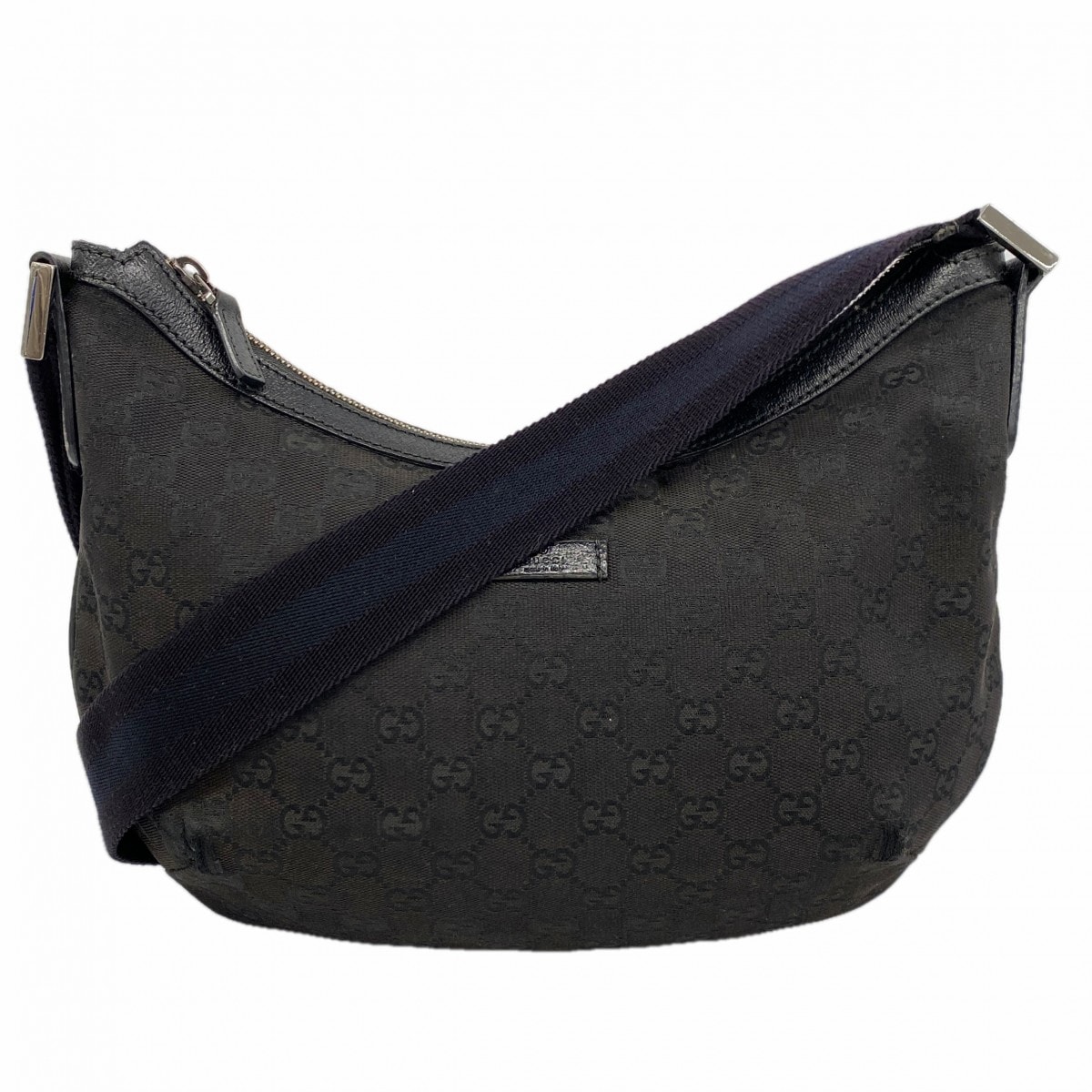 ★最終価格【6cd5153-k】グッチ ショルダーバッグ GGキャンバス 181092 キャンバス ブラック シルバー金具【中古】レディース