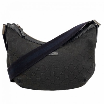 ★最終価格【6cd5153-k】グッチ ショルダーバッグ GGキャンバス 181092 キャンバス ブラック シルバー金具【中古】レディース