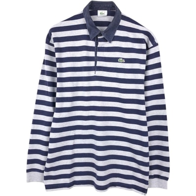 古着 ラコステ LACOSTE 長袖 ボーダー ポロシャツ メンズL相当/eaa667699