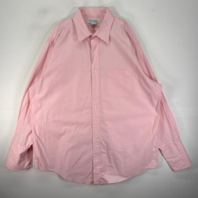 古着 ブルックスブラザーズ Brooks Brothers 長袖シャツ 胸ポケット ドレスシャツ XL ピンク系 無地 メンズ