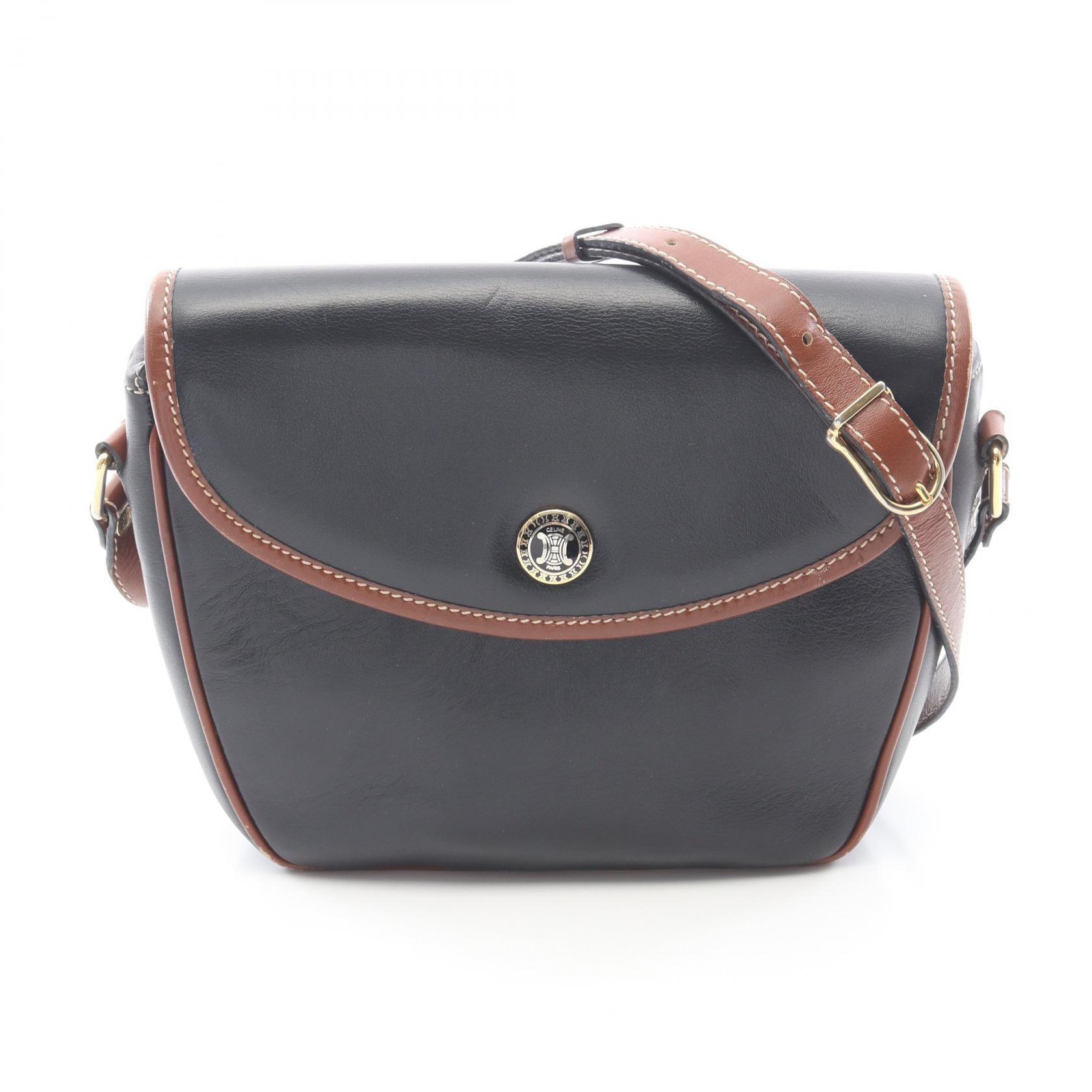 セリーヌ CELINE ショルダーバッグ バッグ レザー レディース ブラック系 / ブラウン系 【中古】