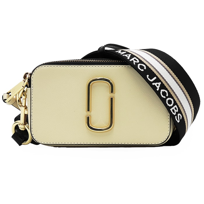 SALE【極美品】MARC JACOBS マークジェイコブス ショルダーバッグ レディース THE SNAPSHOT ダブルJ ポーチ カメラバッグ カバン 鞄 小物 ショルダーストラップ・袋付属 アイボリー ブラック 黒 ベトナム製