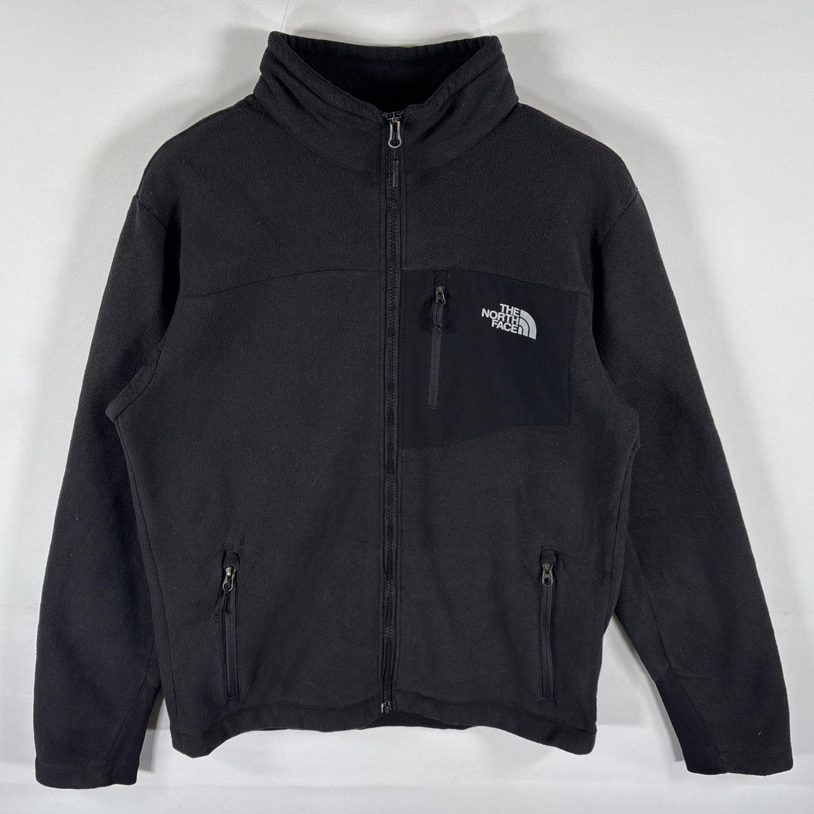 古着 ザ・ノースフェイス THE NORTH FACE フリースジャケット フルジップ ワンポイントロゴ ボア アウトドア S ブラック メンズ