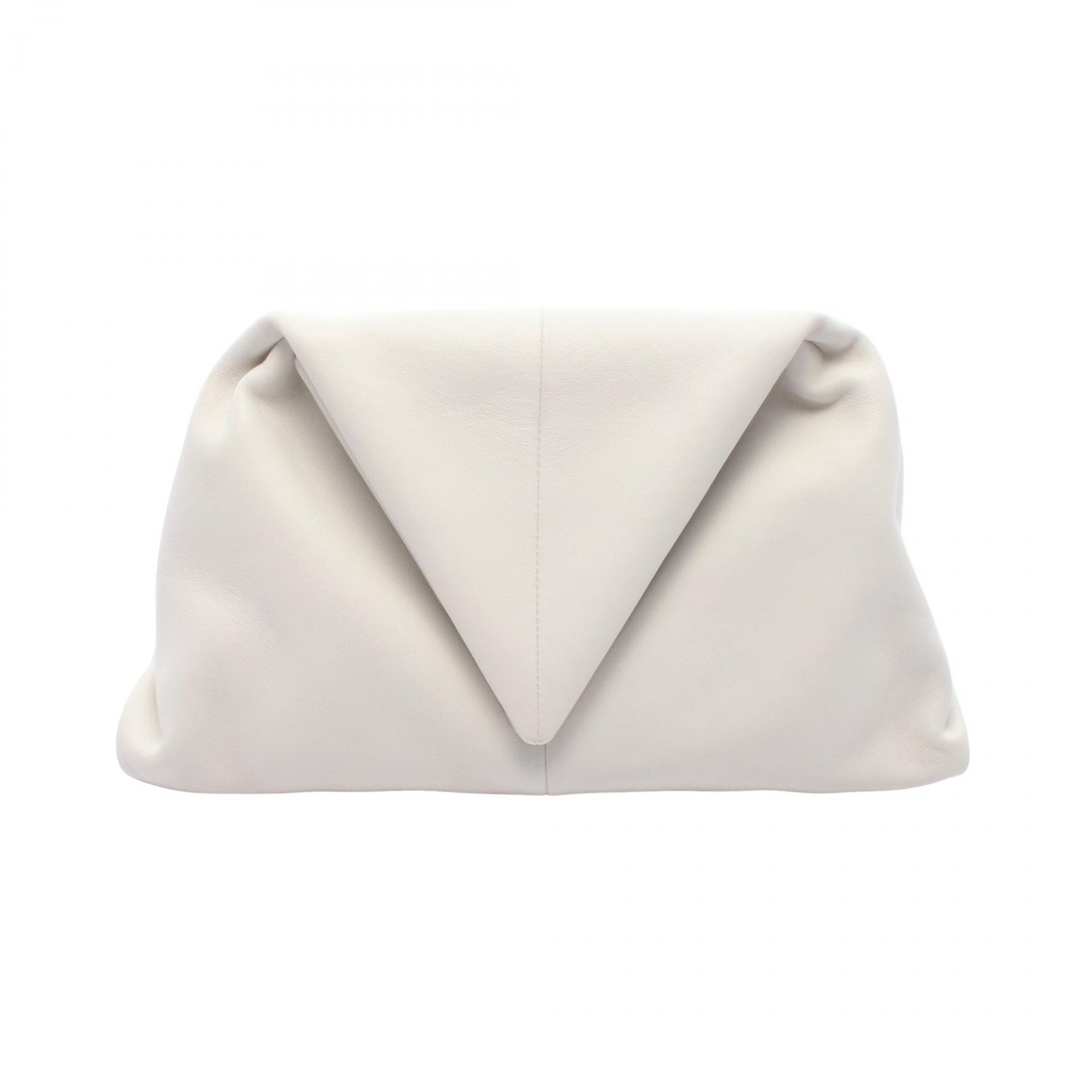 ボッテガヴェネタ BOTTEGA VENETA トライアングルフラップ セカンドバッグ クラッチバッグ バッグ レザー レディース ホワイト系 622712 【中古】